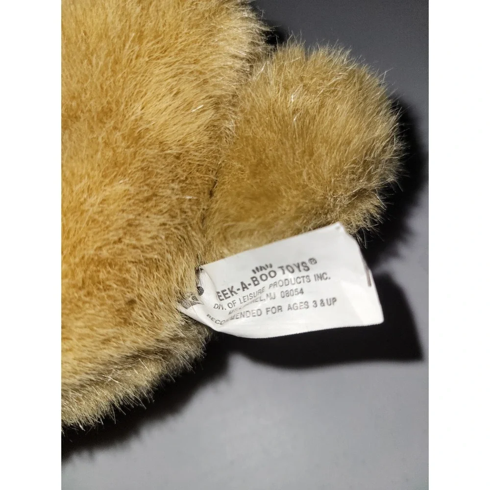 Vintage Peek A Boo Toys Brown Dog Puppy Laying Down Stuffed‎ Animal
